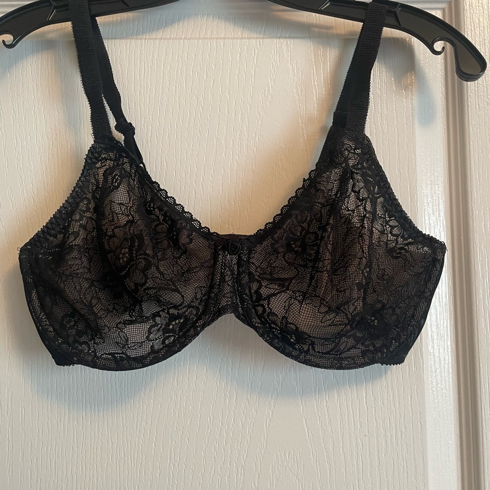 Olga Black Lace Underwire Bra